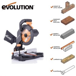 Evolution 046-0003A R210CMS Bileşik Gönye Kesme Makinesi, 210mm - 18