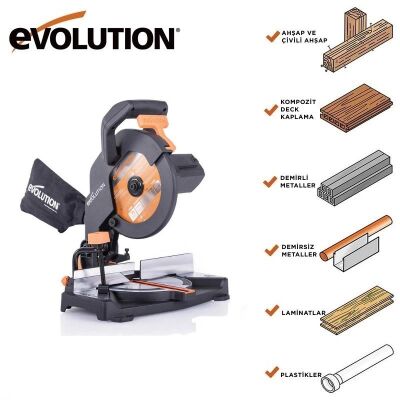 Evolution 046-0003A R210CMS Bileşik Gönye Kesme Makinesi, 210mm - 18