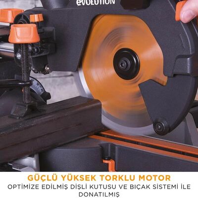 Evolution 048-0003A R210SMS+ Kızaklı Gönye Kesme Makinesi, 210mm 