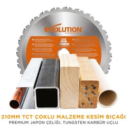 Evolution 048-0003A R210SMS+ Kızaklı Gönye Kesme Makinesi, 210mm - Thumbnail