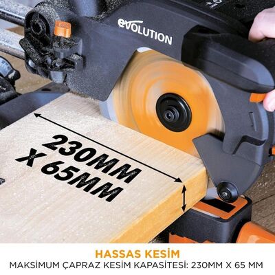 Evolution 048-0003A R210SMS+ Kızaklı Gönye Kesme Makinesi, 210mm 