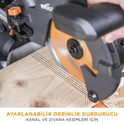 Evolution 048-0003A R210SMS+ Kızaklı Gönye Kesme Makinesi, 210mm  - 3