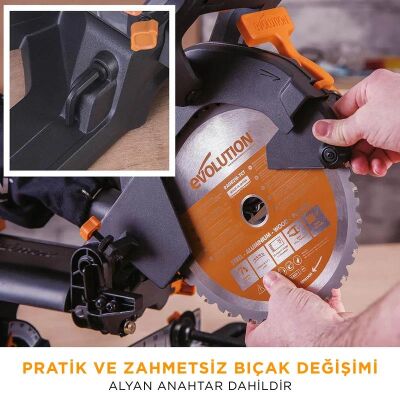 Evolution 048-0003A R210SMS+ Kızaklı Gönye Kesme Makinesi, 210mm  - 6