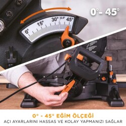 Evolution 048-0003A R210SMS+ Kızaklı Gönye Kesme Makinesi, 210mm  - 8