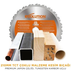 Evolution 048-0003A R210SMS+ Kızaklı Gönye Kesme Makinesi, 210mm  - 11