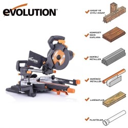 Evolution 048-0003A R210SMS+ Kızaklı Gönye Kesme Makinesi, 210mm  - 20