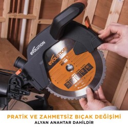 Evolution 052-0003A R255SMS+ Kızaklı Gönye Kesme Makinesi, 255mm - 5