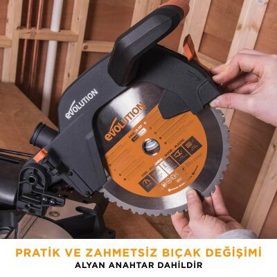 Evolution 052-0003A R255SMS+ Kızaklı Gönye Kesme Makinesi, 255mm - 5