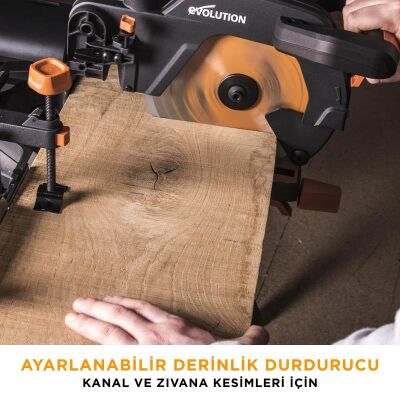 Evolution 052-0003A R255SMS+ Kızaklı Gönye Kesme Makinesi, 255mm - 7