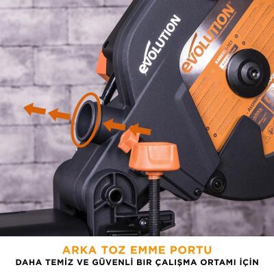 Evolution 052-0003A R255SMS+ Kızaklı Gönye Kesme Makinesi, 255mm - 11