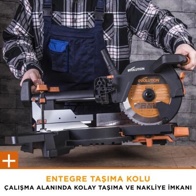 Evolution 052-0003A R255SMS+ Kızaklı Gönye Kesme Makinesi, 255mm - 13