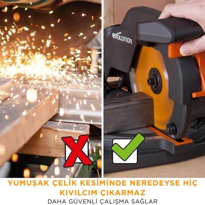 Evolution 052-0003A R255SMS+ Kızaklı Gönye Kesme Makinesi, 255mm - 14
