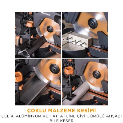 Evolution 052-0003A R255SMS+ Kızaklı Gönye Kesme Makinesi, 255mm - 18