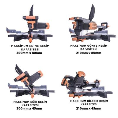 Evolution 052-0003A R255SMS+ Kızaklı Gönye Kesme Makinesi, 255mm - 20