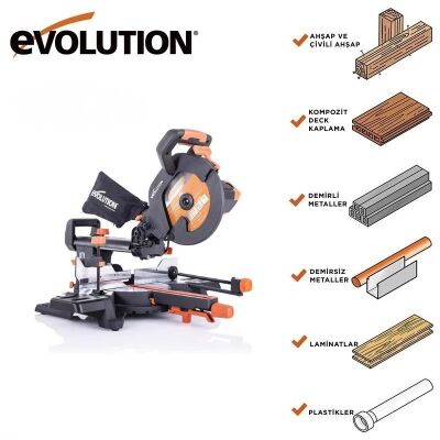 Evolution 052-0003A R255SMS+ Kızaklı Gönye Kesme Makinesi, 255mm - 25