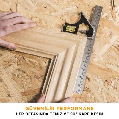 Evolution 053-0003B R255SMS-DB+ Çift Eğimli Kızaklı Bileşik Gönye Kesme Makinesi, 255mm