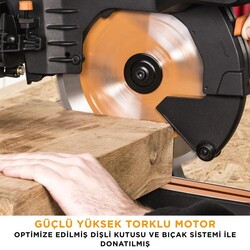 Evolution 053-0003B R255SMS-DB+ Çift Eğimli Kızaklı Bileşik Gönye Kesme Makinesi, 255mm - Thumbnail