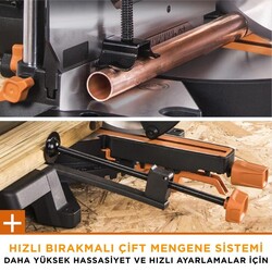 Evolution 053-0003B R255SMS-DB+ Çift Eğimli Kızaklı Bileşik Gönye Kesme Makinesi, 255mm - Thumbnail