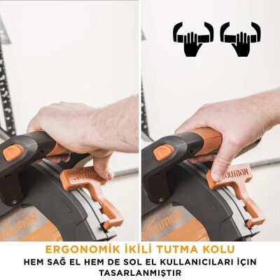Evolution 053-0003B R255SMS-DB+ Çift Eğimli Kızaklı Bileşik Gönye Kesme Makinesi, 255mm - 4