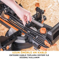 Evolution 053-0003B R255SMS-DB+ Çift Eğimli Kızaklı Bileşik Gönye Kesme Makinesi, 255mm - 10