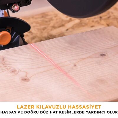 Evolution 053-0003B R255SMS-DB+ Çift Eğimli Kızaklı Bileşik Gönye Kesme Makinesi, 255mm - 20