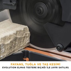 Evolution 053-0003B R255SMS-DB+ Çift Eğimli Kızaklı Bileşik Gönye Kesme Makinesi, 255mm - 21