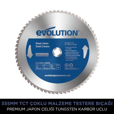 Evolution 084-0003 S355CPS Metal Profil Kesme Testeresi, 355mm - 9