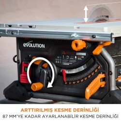 Evolution 119-0013 R255TBL+ Tezgah Testere, 255mm - 16