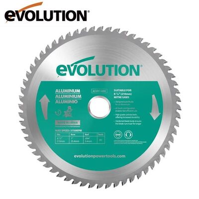 Evolution A210TCT-60MS Alüminyum Daire Testere Bıçağı, 210mm