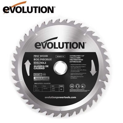 Evolution FW185TCT-40 İnce Ahşap Daire Testere Bıçağı, 185mm