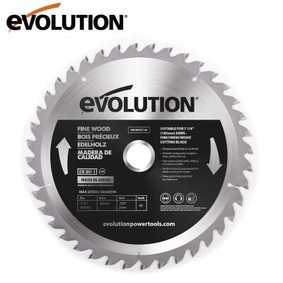 Evolution FW185TCT-40 İnce Ahşap Daire Testere Bıçağı, 185mm - 1
