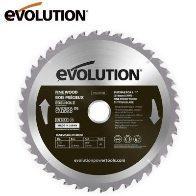 Evolution FW210TCT-40 İnce Ahşap Daire Testere Bıçağı, 210mm - 1