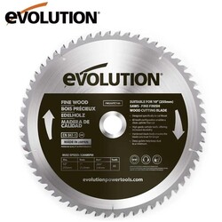 Evolution FW255TCT-60 İnce Ahşap Daire Testere Bıçağı, 255mm
