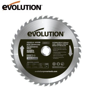 Evolution GW255TCT-40 Ahşap Daire Testere Bıçağı, 255mm - 1