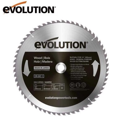 Evolution GW355TCT-60 Ahşap Daire Testere Bıçağı, 355mm - 1