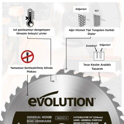 Evolution GW355TCT-60 Ahşap Daire Testere Bıçağı, 355mm - 3