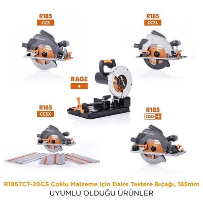 Evolution R185TCT-20CS Çoklu Malzeme için Daire Testere Bıçağı, 185mm