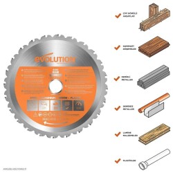 Evolution R210TCT-24MS Çoklu Malzeme için Daire Testere Bıçağı, 210mm - 2