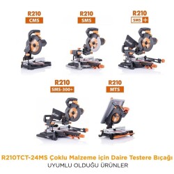 Evolution R210TCT-24MS Çoklu Malzeme için Daire Testere Bıçağı, 210mm - 3