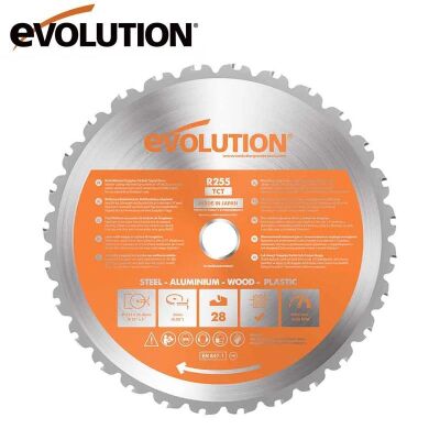 Evolution R255TCT-28MS Çoklu Malzeme için Daire Testere Bıçağı, 255mm - 1