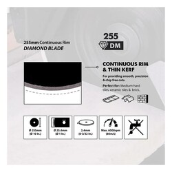 Evolution RAGEBLADE255DIAMOND Elmas Testere Bıçağı, 255mm - Thumbnail
