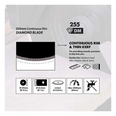 Evolution RAGEBLADE255DIAMOND Elmas Testere Bıçağı, 255mm