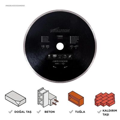 Evolution RAGEBLADE255DIAMOND Elmas Testere Bıçağı, 255mm