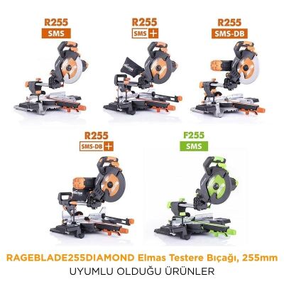Evolution RAGEBLADE255DIAMOND Elmas Testere Bıçağı, 255mm - 3