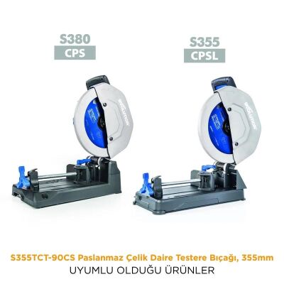 Evolution S355TCT-90CS Paslanmaz Çelik Daire Testere Bıçağı, 355mm - 4
