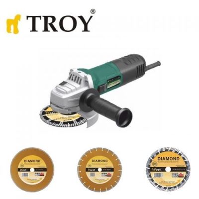 TROY 12125 Avuç Taşlama Ø125mm, 900W + 3 Adet Elmas Kesici Disk