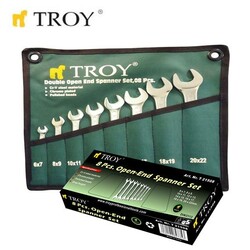 TROY - TROY 21508 Açık Ağız Anahtar Takımı - 8 Parça (6-22mm)