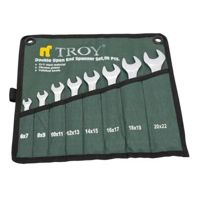 TROY 21508 Açık Ağız Anahtar Takımı - 8 Parça (6-22mm) - 3