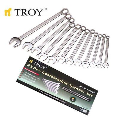 TROY 21525 Kombine Anahtar Takımı - 25 Parça (6-32mm)