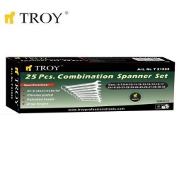 TROY 21525 Kombine Anahtar Takımı - 25 Parça (6-32mm) - 8